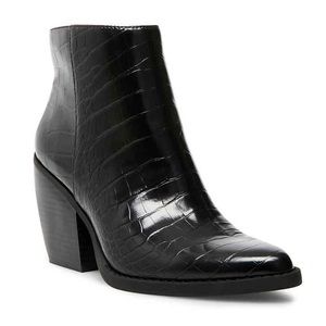 Black Madden Girl Snakeskin booties